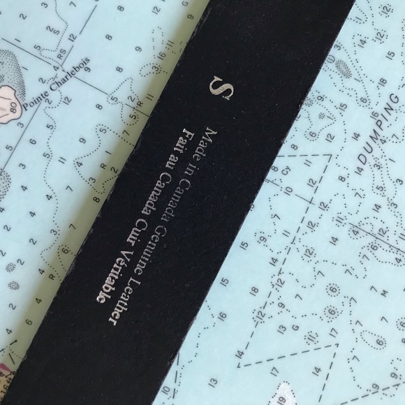 Vintage Black Leather Canada Belt - Picture 6 of 10